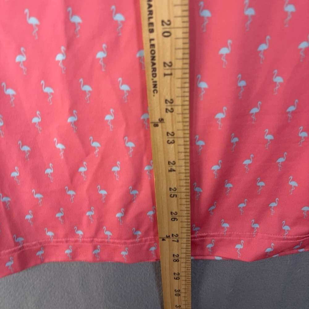 Waggle Polo Shirt Mens Sz M Pink Flamingos Stretch Performance Golf Golfer - Picture 6 of 7